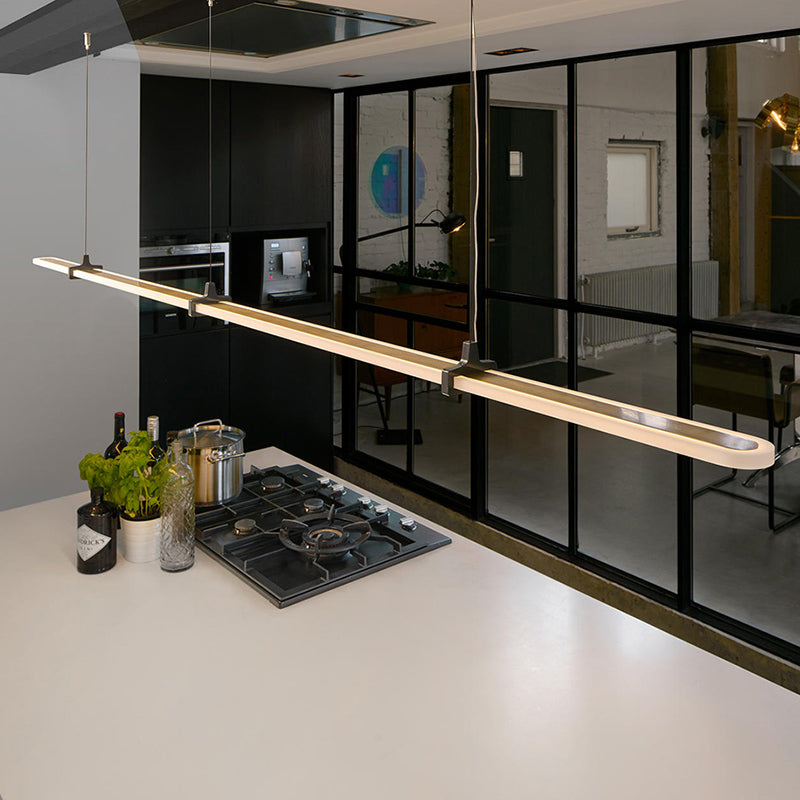 Modern Style Linear Pendant Light Metal 1 Light Island Pendant Light