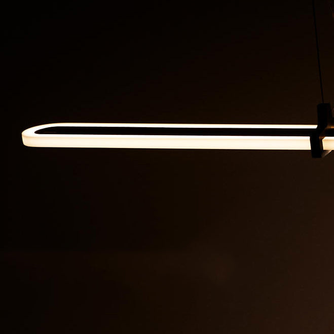 Modern Style Linear Pendant Light Metal 1 Light Island Pendant Light