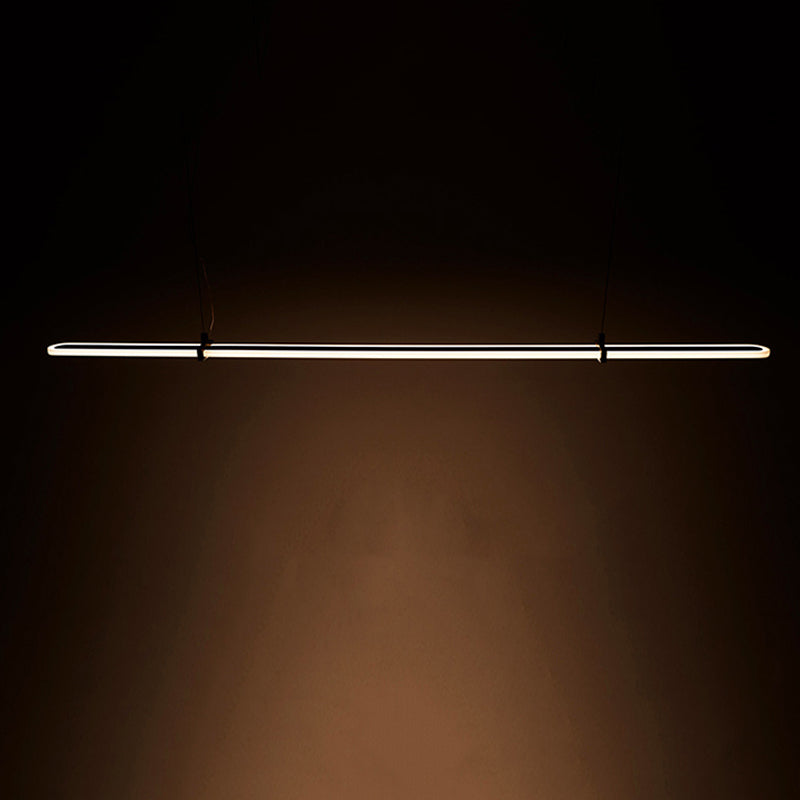 Modern Style Linear Pendant Light Metal 1 Light Island Pendant Light