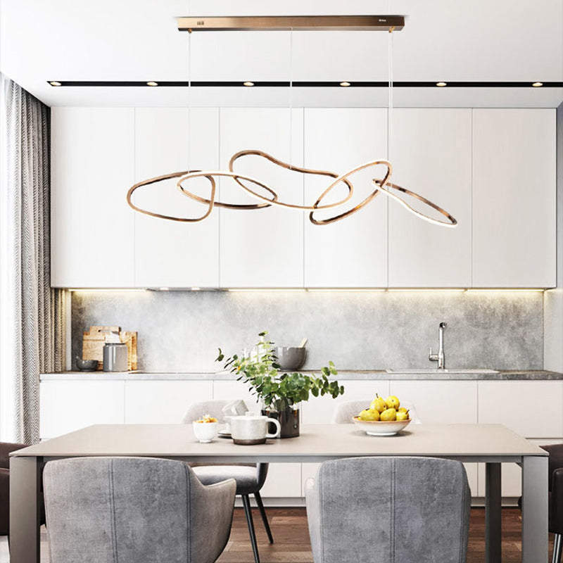 Simple 5 Lights Chandelier Light Fixtures Metal Hanging Chandelier for Cafe