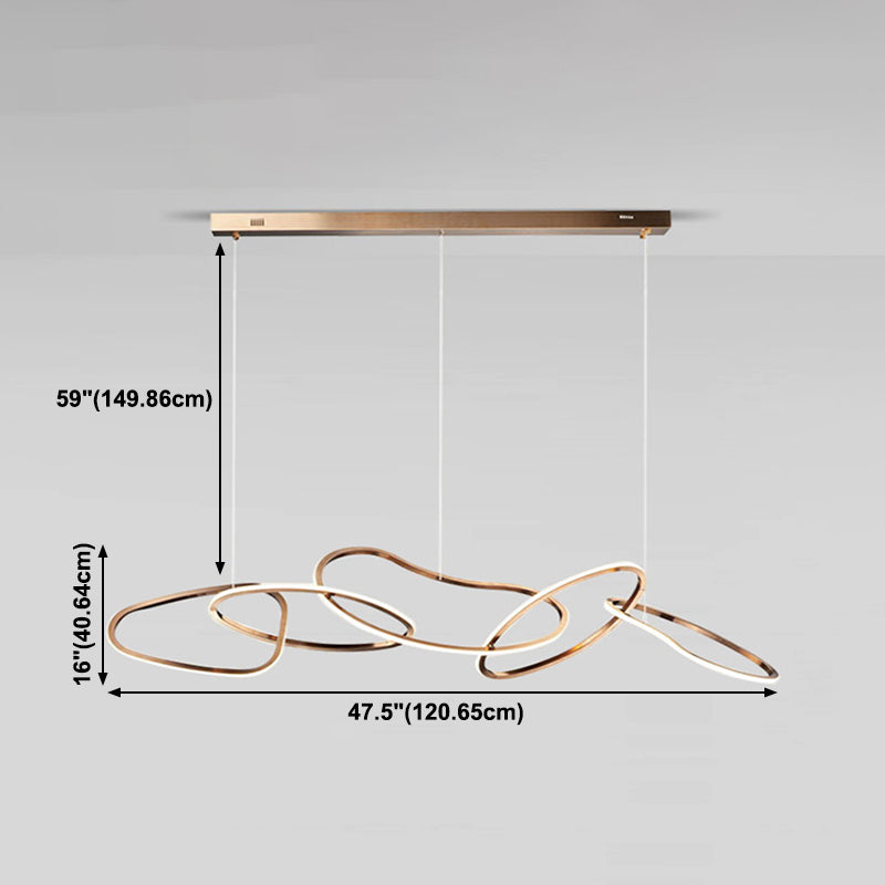 Simple 5 Lights Chandelier Light Fixtures Metal Hanging Chandelier for Cafe