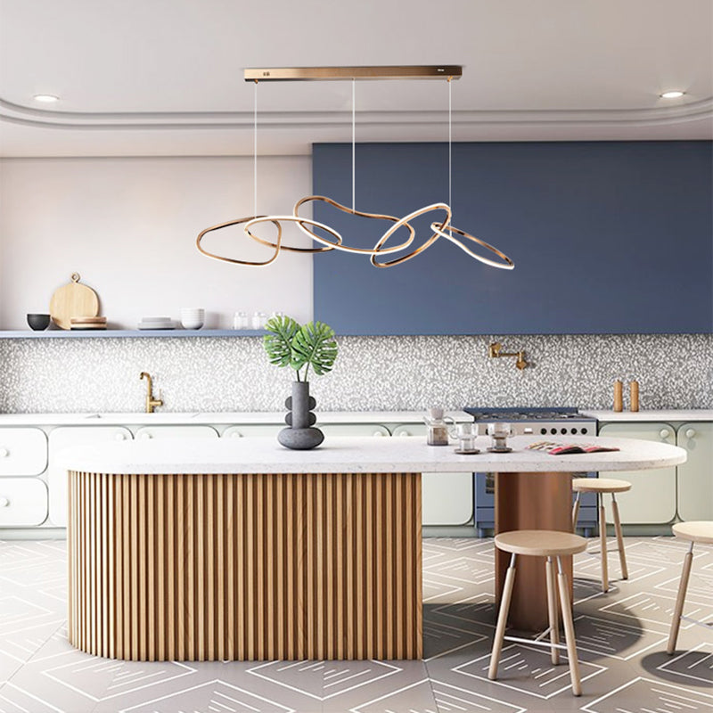 Simple 5 Lights Chandelier Light Fixtures Metal Hanging Chandelier for Cafe