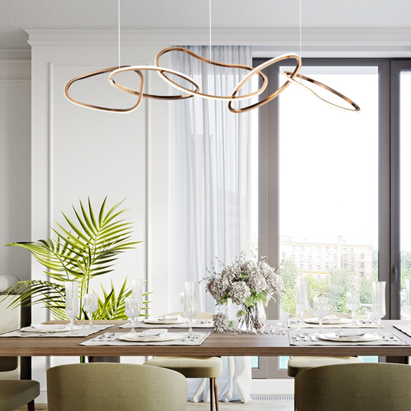 Simple 5 Lights Chandelier Light Fixtures Metal Hanging Chandelier for Cafe