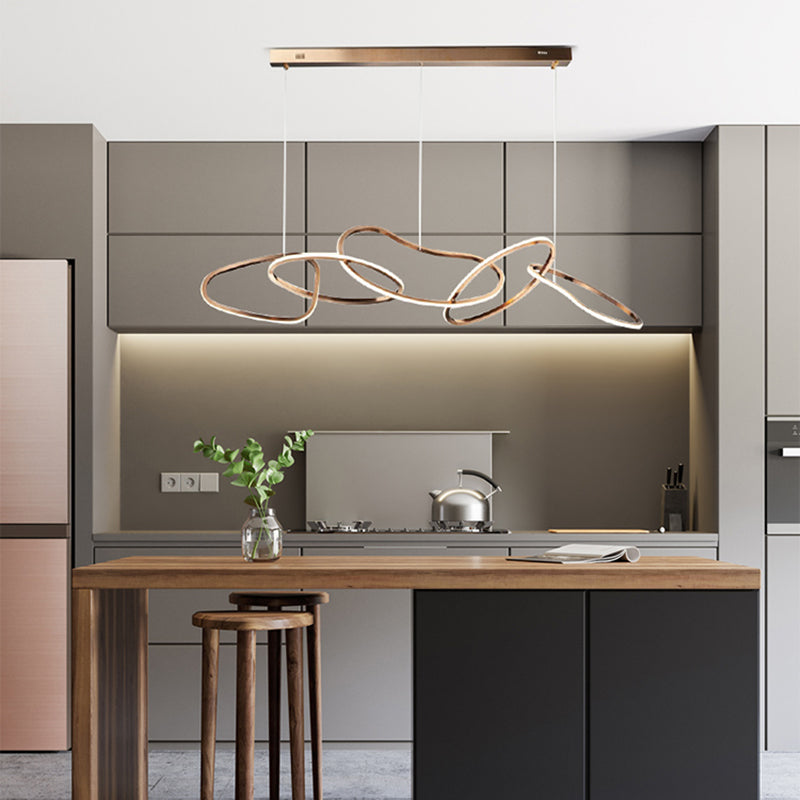 Simple 5 Lights Chandelier Light Fixtures Metal Hanging Chandelier for Cafe