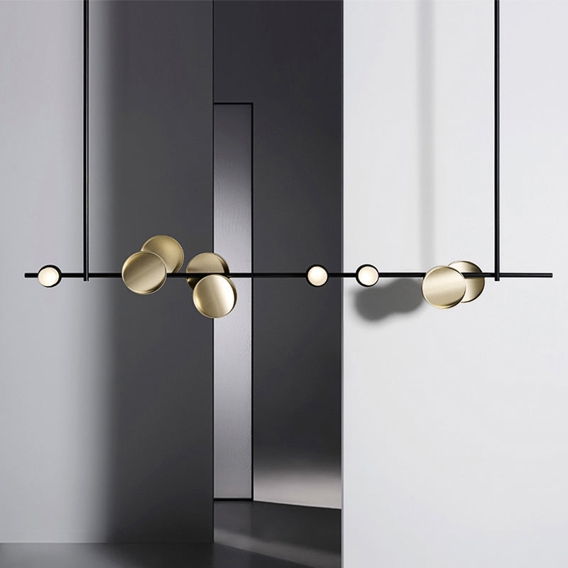 Modern Style Linear Hanging Pendant Lights Metal 12- Light Pendant Light Fixtures