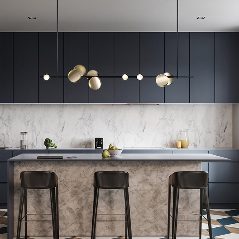 Modern Style Linear Hanging Pendant Lights Metal 12- Light Pendant Light Fixtures