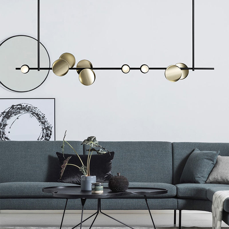Modern Style Linear Hanging Pendant Lights Metal 12- Light Pendant Light Fixtures