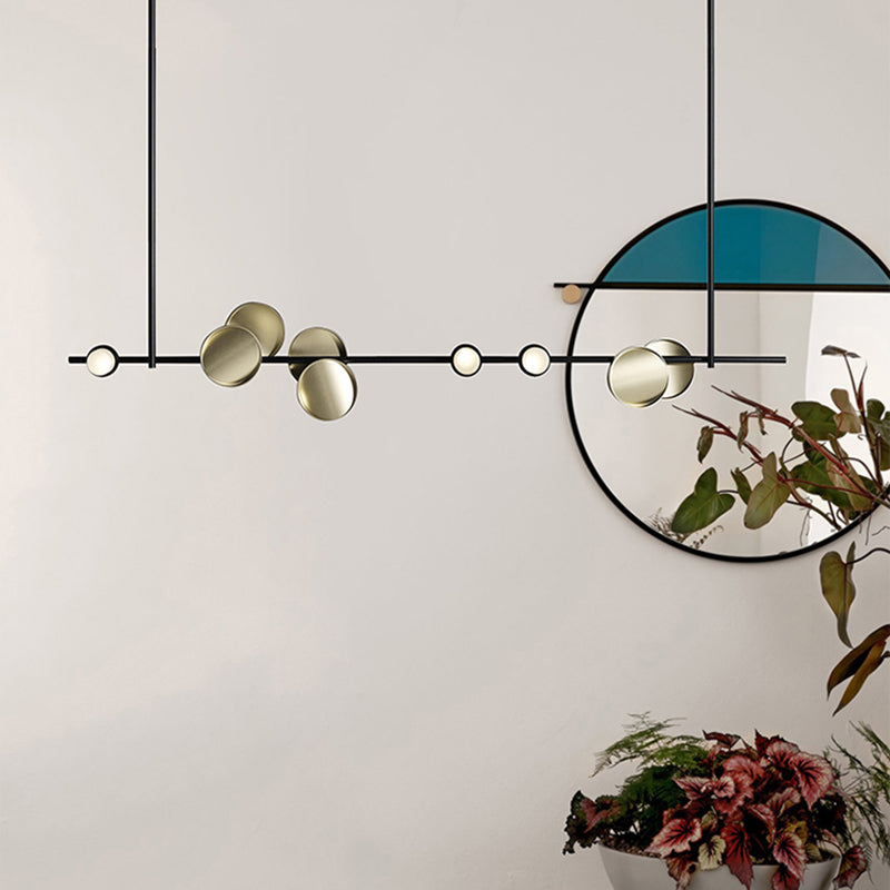 Modern Style Linear Hanging Pendant Lights Metal 12- Light Pendant Light Fixtures