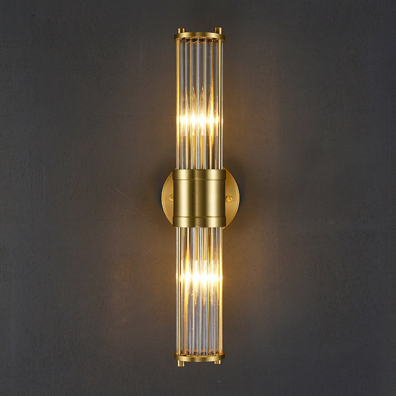 Glass Cylinder Wall Sconces Modern Style Multi Lights Wall Mounted Lamps