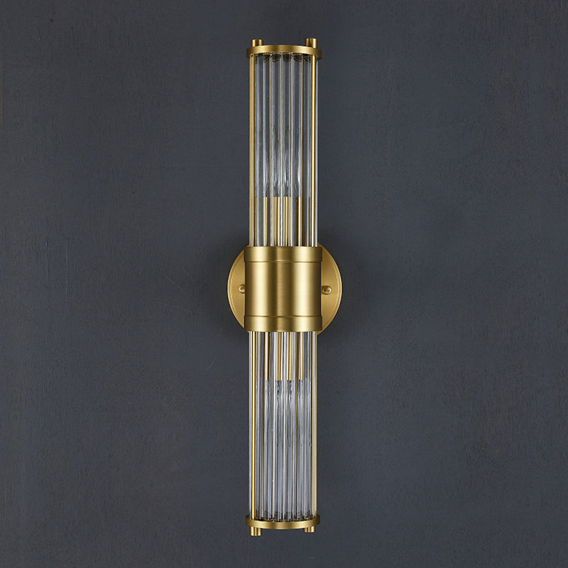 Glass Cylinder Wall Sconces Modern Style Multi Lights Wall Mounted Lamps