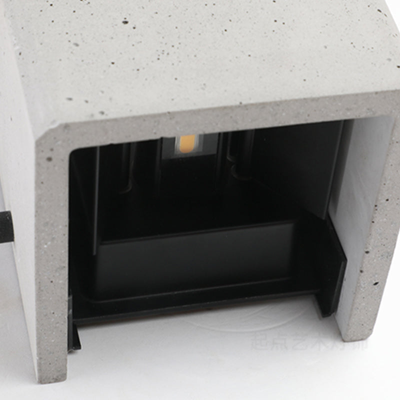 Industrial Cement Wall Light Cube Single Light Wall Sconce in Grey for Bedroom