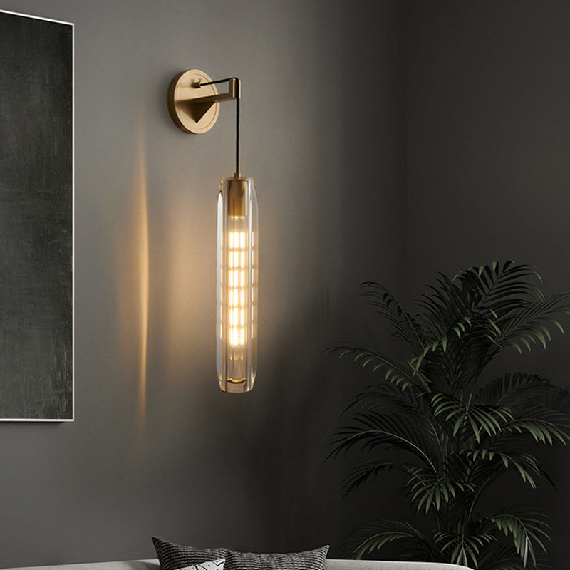 Oval Shade Crystal Wall Sconce Modern Style 1 Light Wall Mount Light Fixture