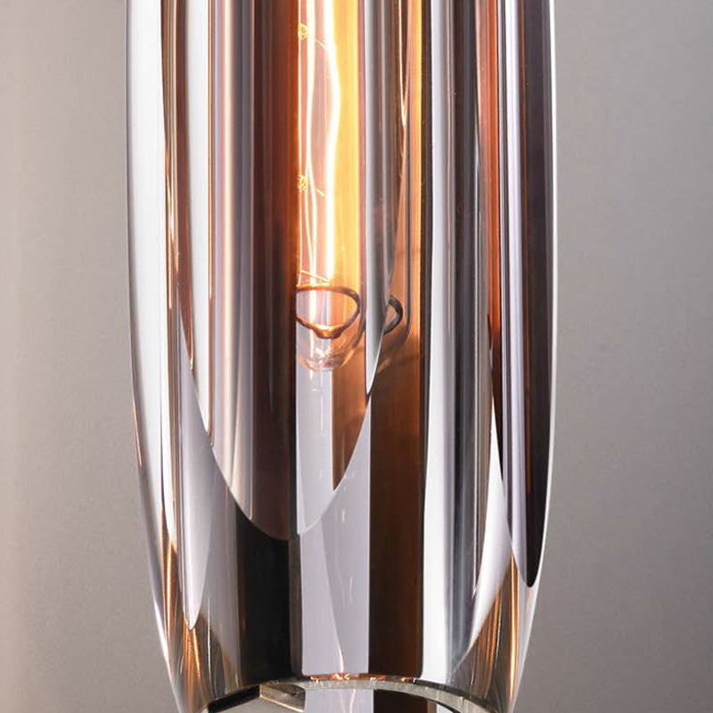 Oval Shade Crystal Wall Sconce Modern Style 1 Light Wall Mount Light Fixture