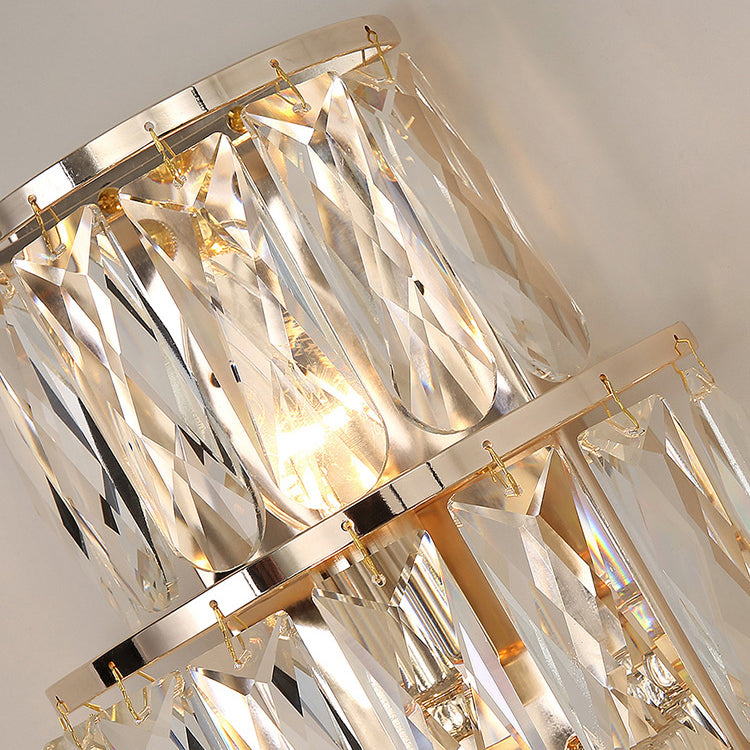 Unique Shade Crystal Wall Sconce Modern Multi-Lights Wall Mount Light Fixture in Gold