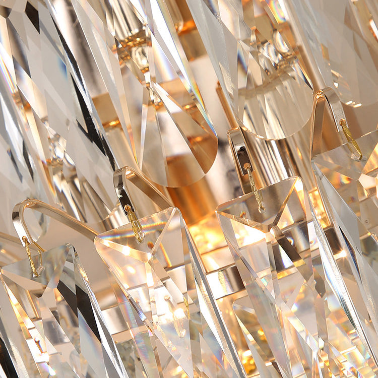 Unique Shade Crystal Wall Sconce Modern Multi-Lights Wall Mount Light Fixture in Gold