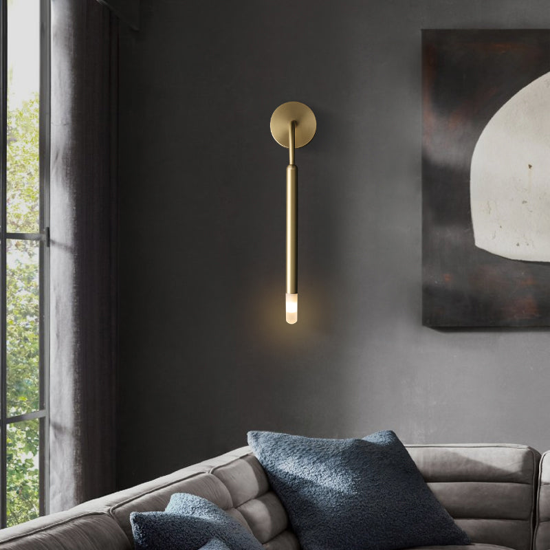 Linear Shade Metal Wall Sconce Modern Style 1 Light Wall Mount Light Fixture in Brass