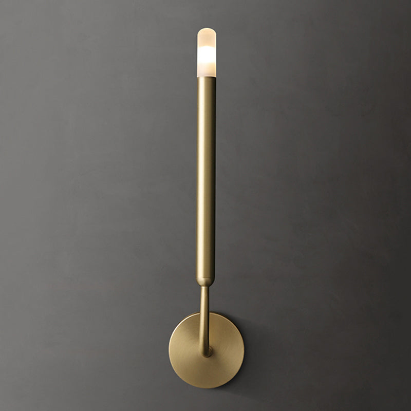 Linear Shade Metal Wall Sconce Modern Style 1 Light Wall Mount Light Fixture in Brass