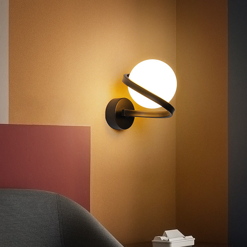 Modern Style Sphere Wall Mounted Lamps Glass 1 Light Wall Sconces