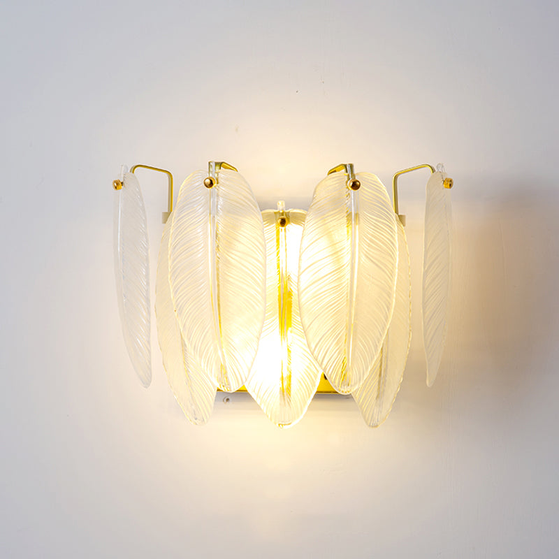 Modern Style Geometric Wall Mounted Lamps Glass 2 Lights Wall Sconces in White