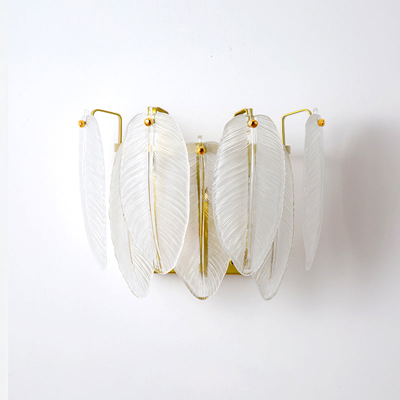 Modern Style Geometric Wall Mounted Lamps Glass 2 Lights Wall Sconces in White
