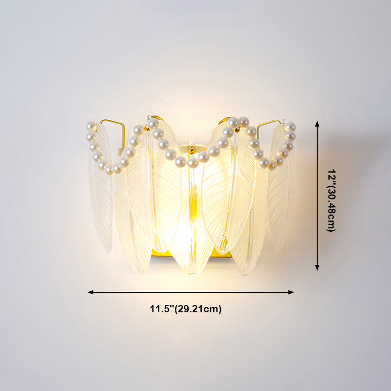 Modern Style Geometric Wall Mounted Lamps Glass 2 Lights Wall Sconces in White