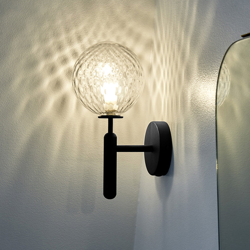 Modern Style Spherical Wall Mounted Lamps Glass 1 Light Wall Sconces