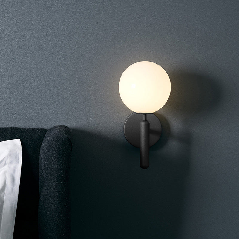 Modern Style Spherical Wall Mounted Lamps Glass 1 Light Wall Sconces