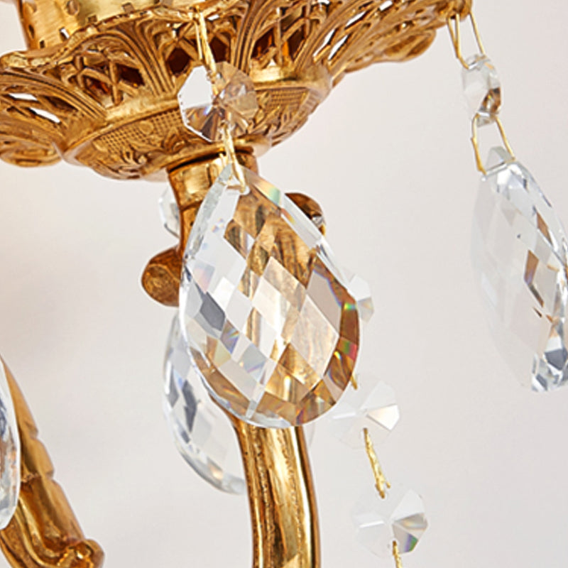 Unique Shade Glass Wall Sconce Modern Style Multi Lights Wall Mount Light Fixture in Gold