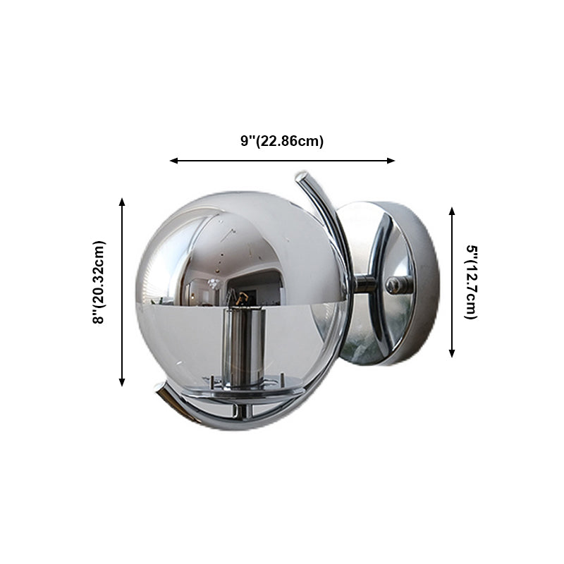 Modern Style Orb Wall Mounted Lamps Glass 1 Light Wall Sconces