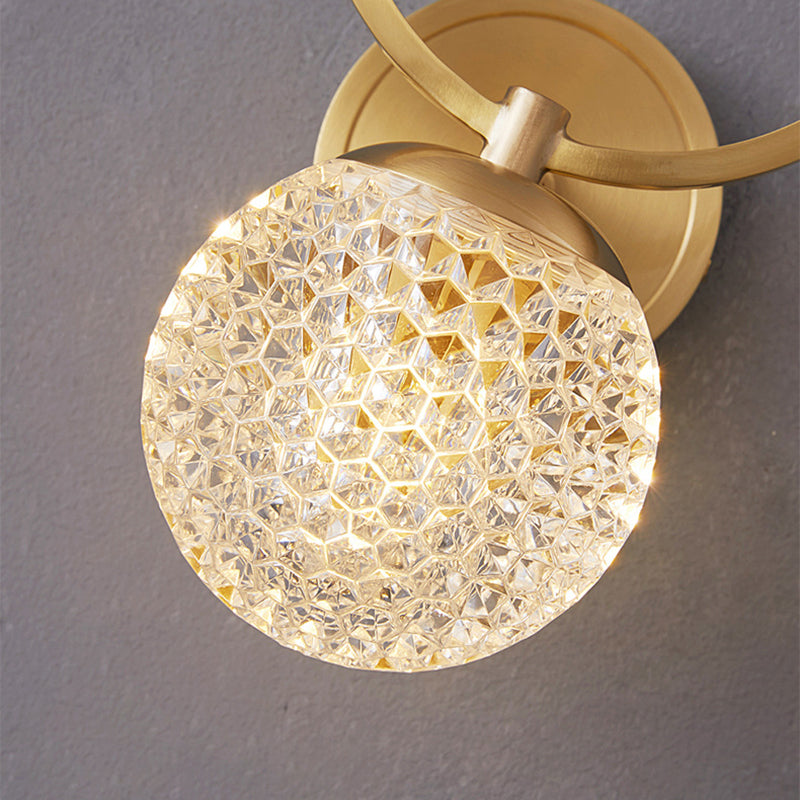 Modern Style Geometric Wall Mounted Lamps Glass 1 Light Wall Sconces in Gold