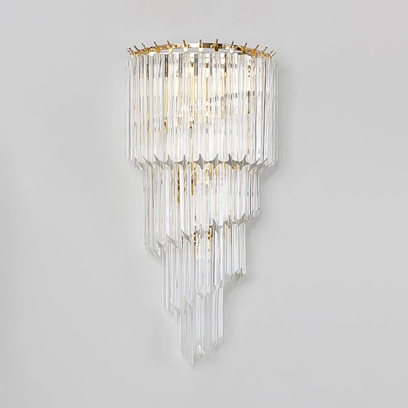 Unique Shade Crystal Wall Sconce Modern Multi-Lights Wall Mount Light Fixture in Gold