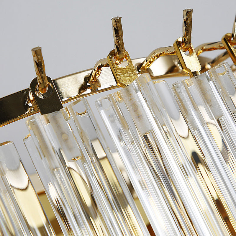 Unique Shade Crystal Wall Sconce Modern Multi-Lights Wall Mount Light Fixture in Gold