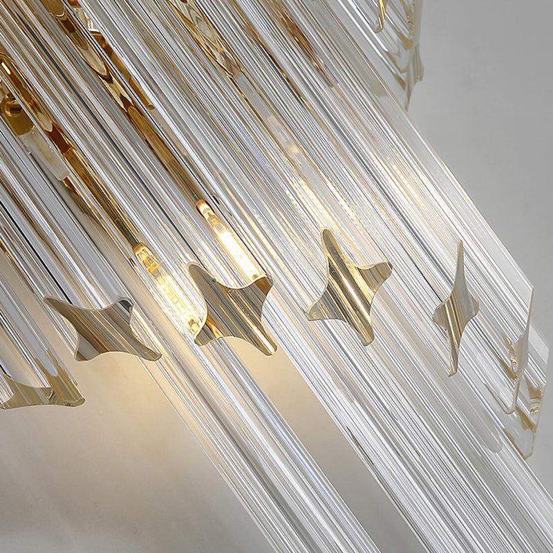 Unique Shade Crystal Wall Sconce Modern Multi-Lights Wall Mount Light Fixture in Gold
