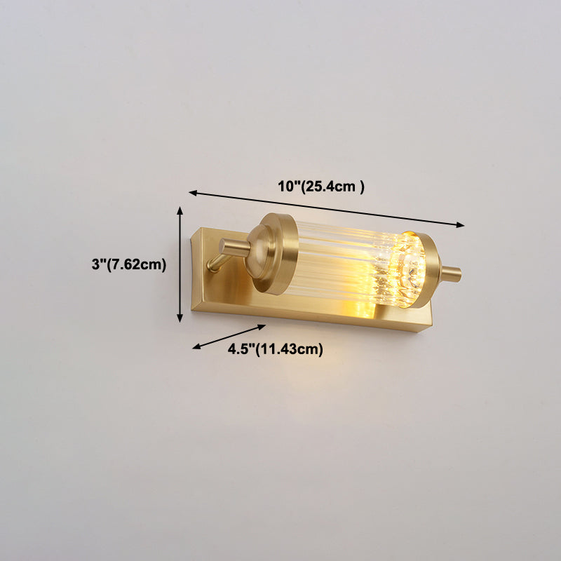 Metal Half Cylinder Wall Sconce Modern Style 1 Light Mirror Wall Lighting Fixture in Gold