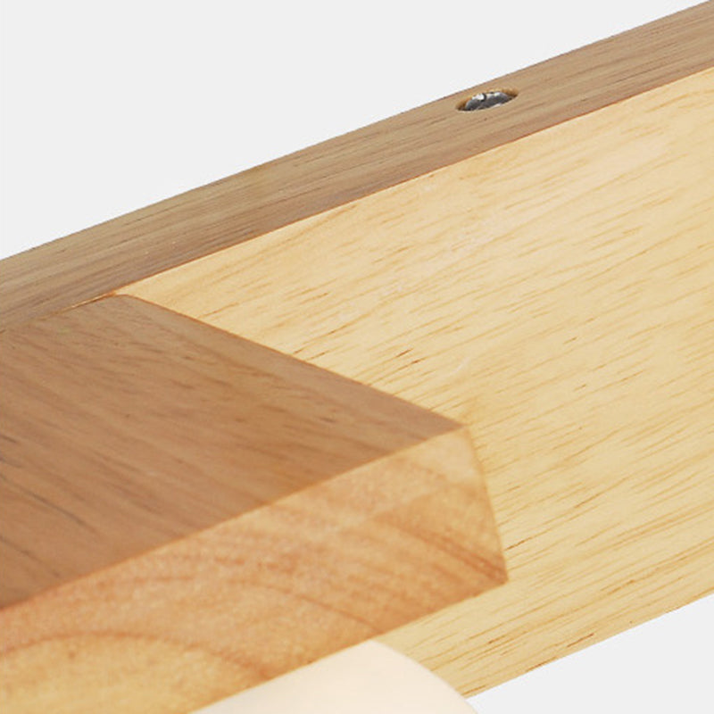 Wood Round Shade Wall Sconce Modern Style Multi-Lights Mirror Light Fixture in Brown