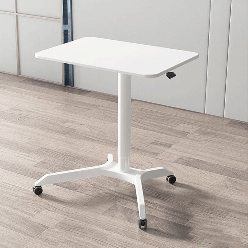 Curved Contemporary Standing Desk Adjustable Desk with Caster Wheels 27.6"L x 18.9"W