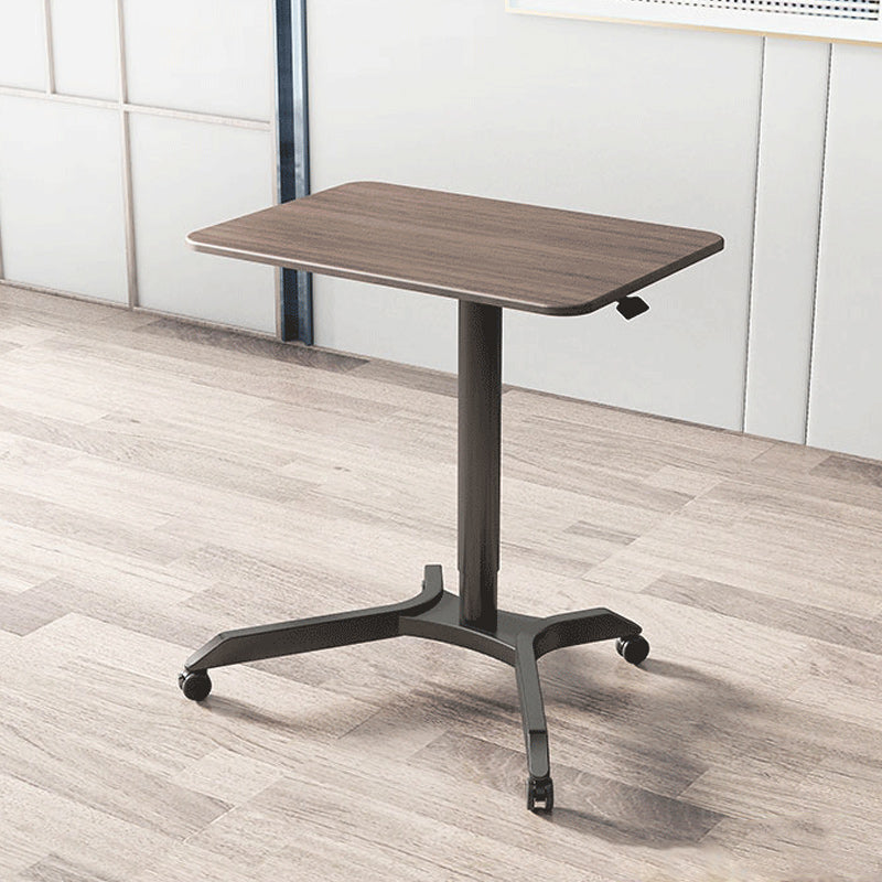 Curved Contemporary Standing Desk Adjustable Desk with Caster Wheels 27.6"L x 18.9"W