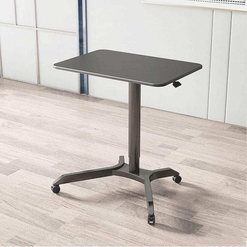 Curved Contemporary Standing Desk Adjustable Desk with Caster Wheels 27.6"L x 18.9"W