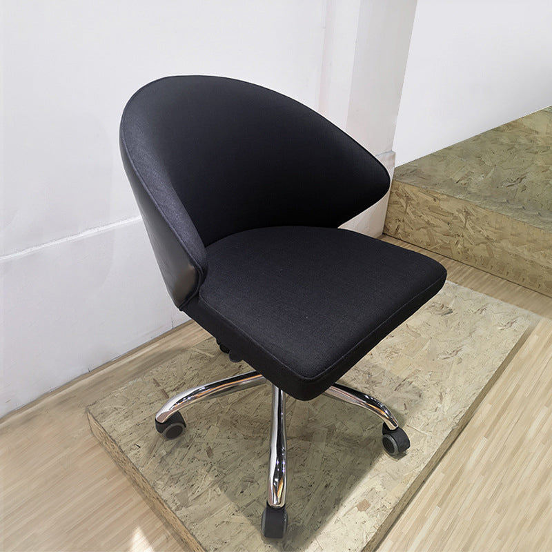 Modern Armless Black Office Chair  Height-adjustable Chair with Wheels