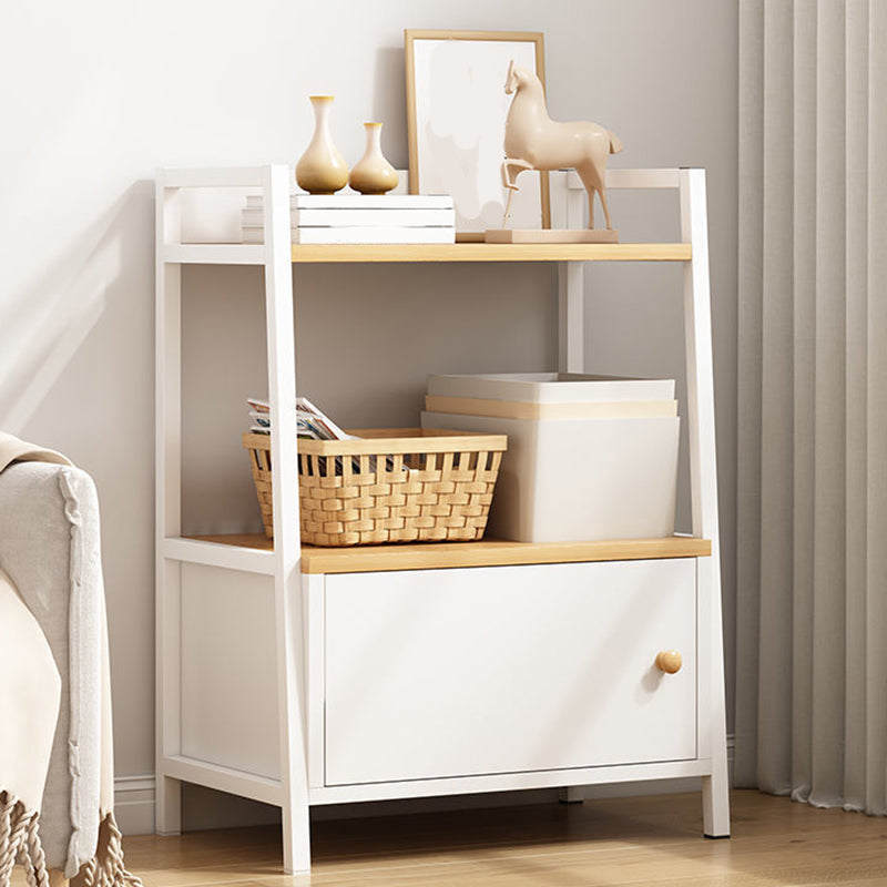 Modern Metal and Wood Shelf Bookcase Ladder Open Book Shelf for Home