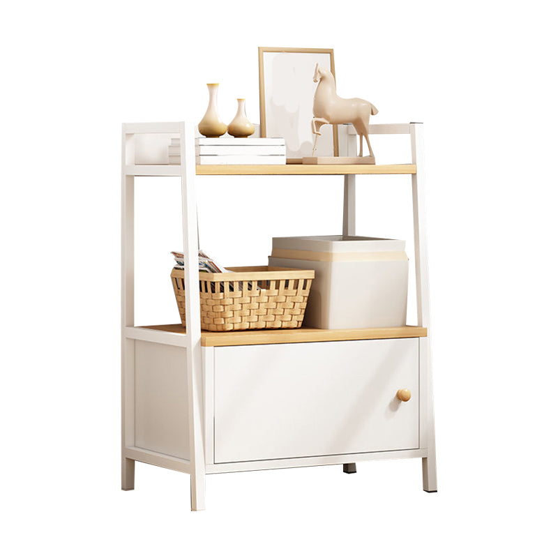 Modern Metal and Wood Shelf Bookcase Ladder Open Book Shelf for Home