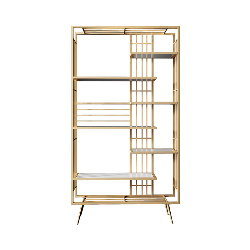 6 open shelves Bookcase Light Luxury Steel Bookshelf for Study Room