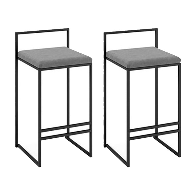 Low Back Upholstered Counter Stool Industrial Armless Bar Chair with Footrest