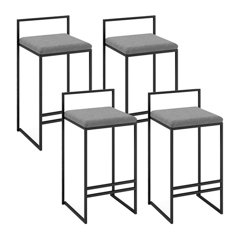 Low Back Upholstered Counter Stool Industrial Armless Bar Chair with Footrest