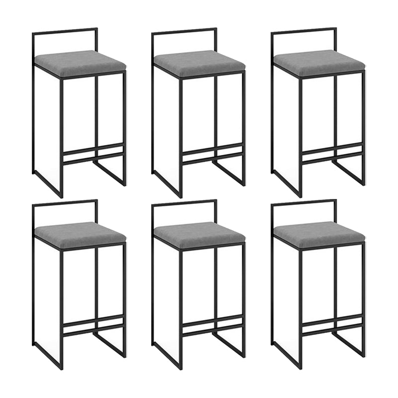 Low Back Upholstered Counter Stool Industrial Armless Bar Chair with Footrest