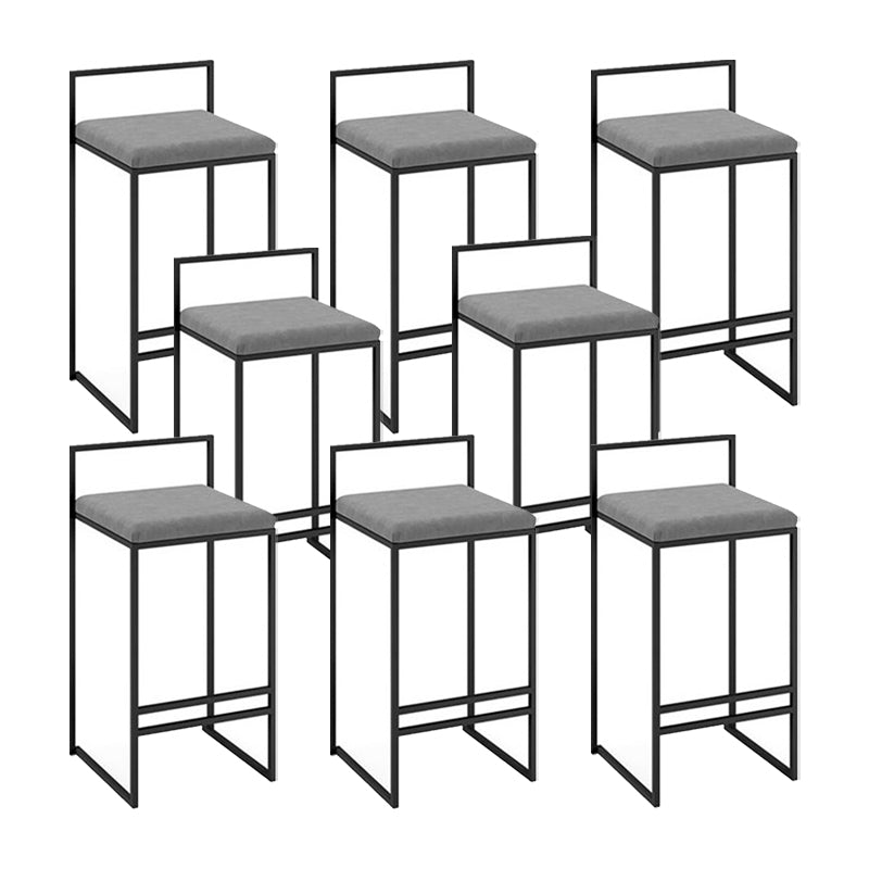 Low Back Upholstered Counter Stool Industrial Armless Bar Chair with Footrest