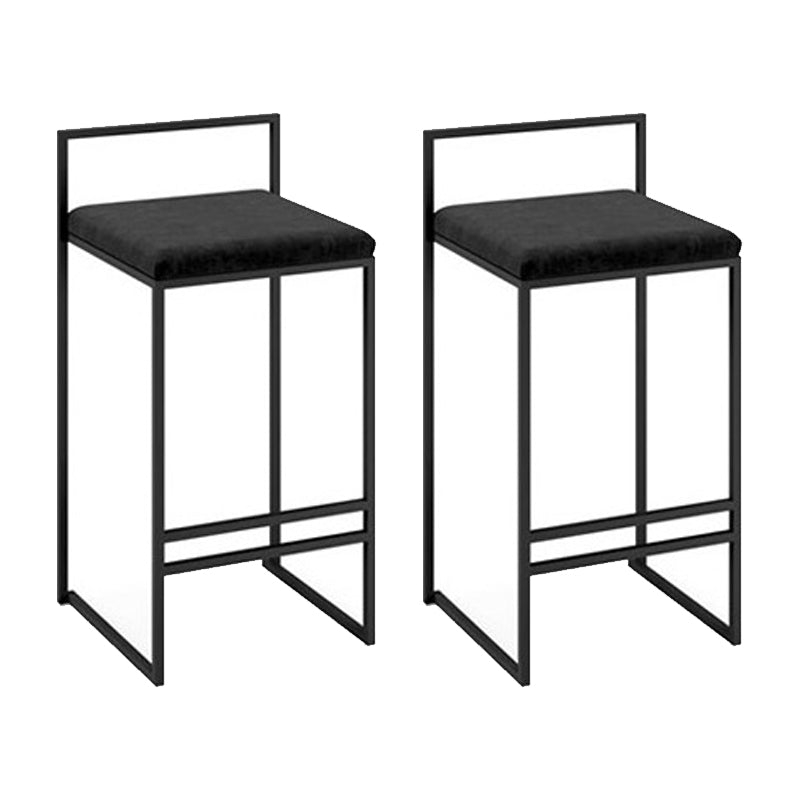 Low Back Upholstered Counter Stool Industrial Armless Bar Chair with Footrest