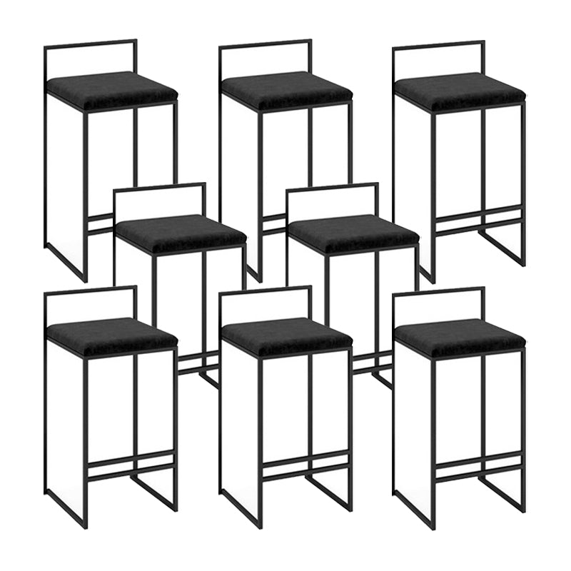 Low Back Upholstered Counter Stool Industrial Armless Bar Chair with Footrest