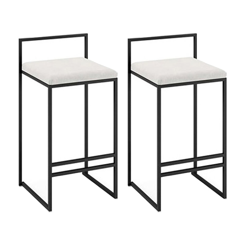 Low Back Upholstered Counter Stool Industrial Armless Bar Chair with Footrest