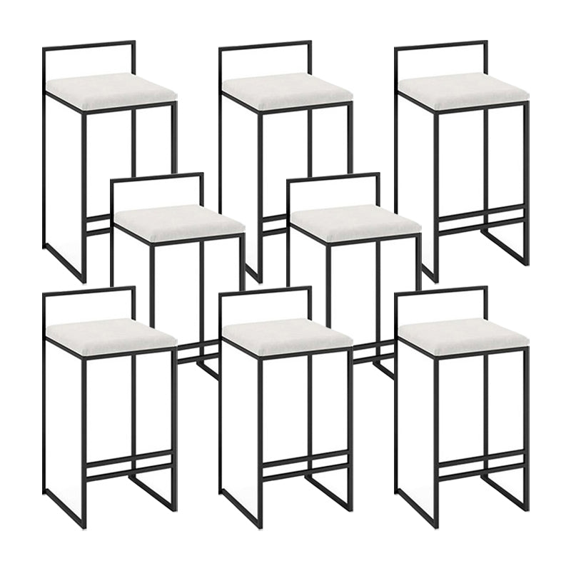 Low Back Upholstered Counter Stool Industrial Armless Bar Chair with Footrest